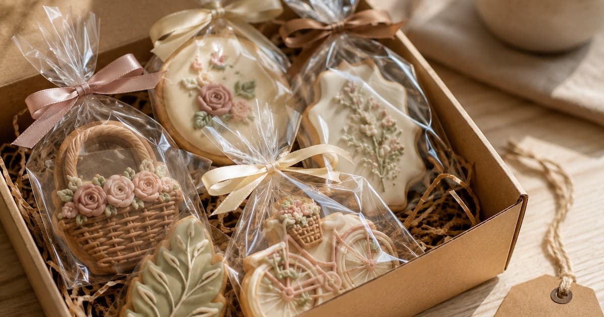 Caixa de biscoitos artesanais para entrega